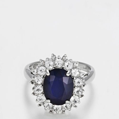 Silver Sapphire Blue Sun" Ring" - MUSE - Modalova