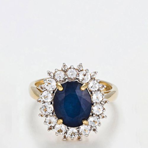 Yellow Sapphire Blue Sun" Ring" - MUSE - Modalova