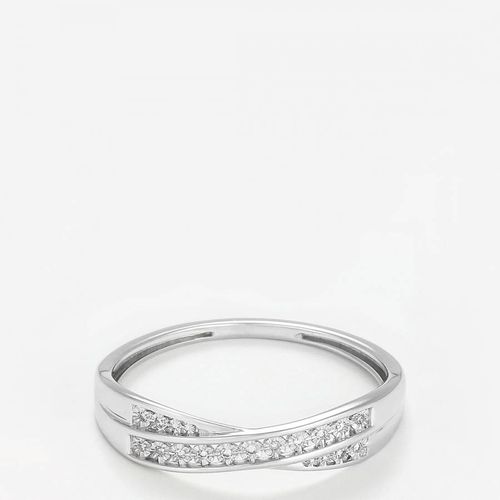 Silver Diamond Croce" Diamond Ring" - MUSE - Modalova