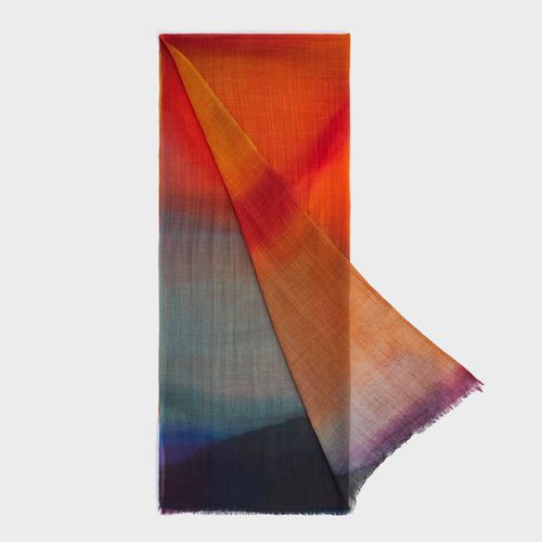 Ombre Boxed Silk Wool Blend Scarf - Osprey London - Modalova