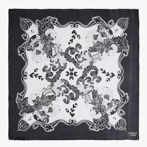 Black Dancing Boxed Silk Scarf - Osprey London - Modalova