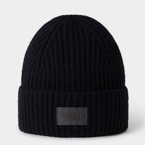 Black Ribbed Beanie - Osprey London - Modalova