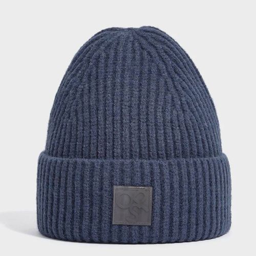 Navy Ribbed Beanie - Osprey London - Modalova