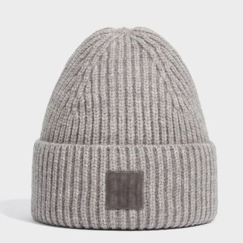 Light Grey Ribbed Beanie - Osprey London - Modalova