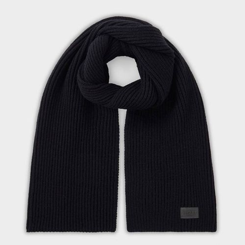 Black Ribbed Scarf - Osprey London - Modalova