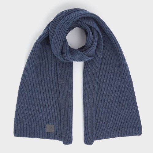 Navy Ribbed Scarf - Osprey London - Modalova