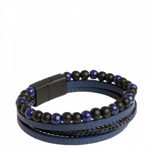 Black Plated Lapis Bead Bracelet - Stephen Oliver - Modalova