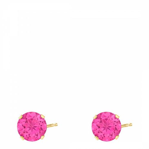 K Gold Vibrant Pink Stud Earrings - Liv Oliver - Modalova