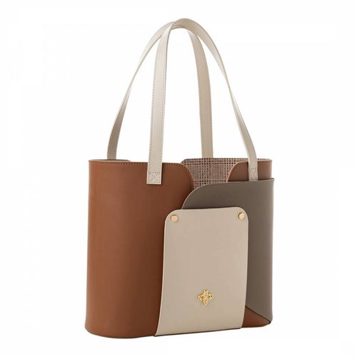 Tan And Mink Tote Bag - Lucky Bees - Modalova