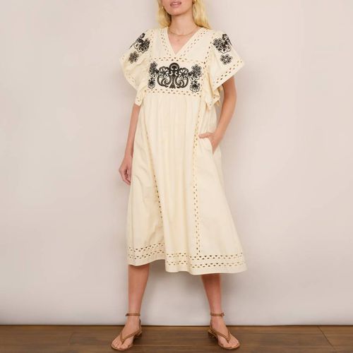 Cream Calista Embroidered Cotton Dress - Wyse - Modalova