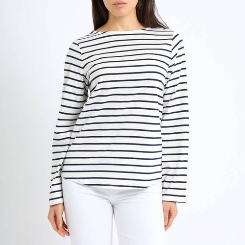 Navy Striped Breton Cotton Top - Crew Clothing - Modalova