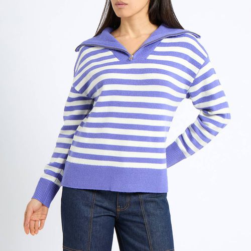 Purple 1/2 Zip Wool Blend Sweatshirt - Crew Clothing - Modalova