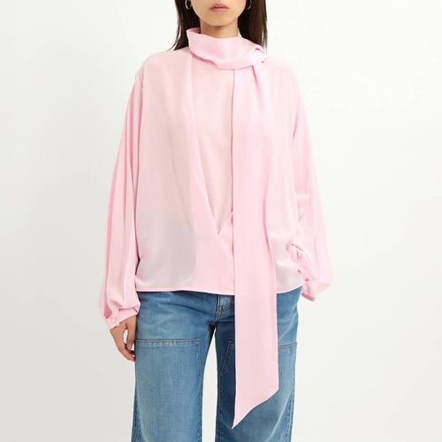 Orchid Scarf Neck Silk Blouse - Victoria Beckham - Modalova