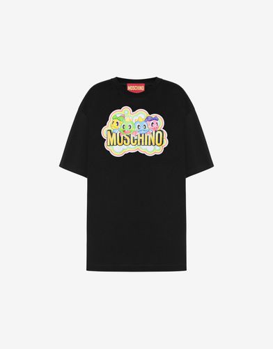 T-shirt Oversize Con Stampa Bubble Bobble - Moschino - Modalova
