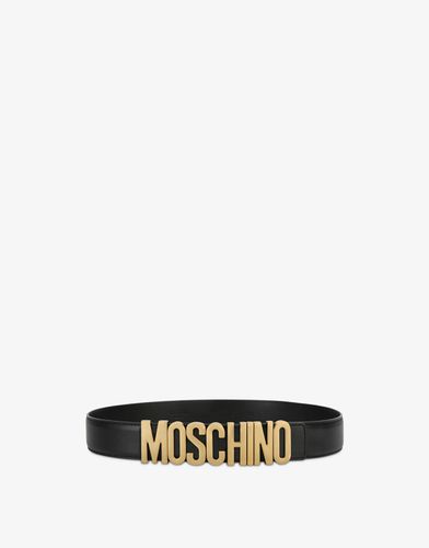 Belt In Leather With Logo - Moschino - Modalova