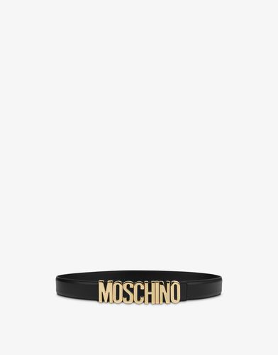 Belt In Leather With Logo - Moschino - Modalova