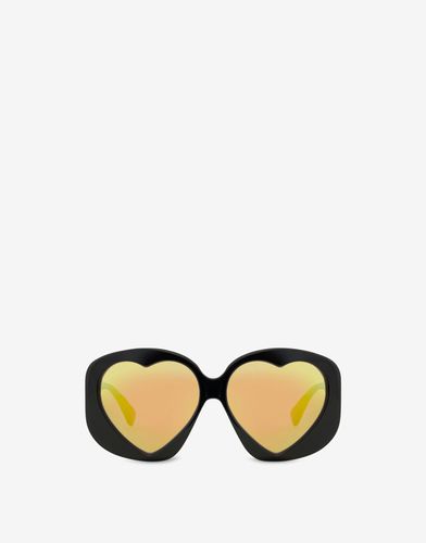 Heart Lenses Black Sunglasses - Moschino - Modalova