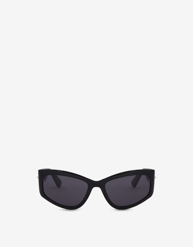 Gold Zipper Black Sunglasses - Moschino - Modalova