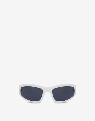 D Logo White Sunglasses - Moschino - Modalova