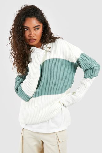 Womens Tall Colour Block Knitted jumper - - L - boohoo - Modalova