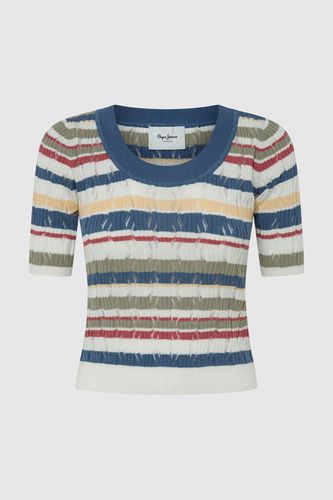 Womens Iris Stripe Rib Knit Top - M - Debenhams - Modalova