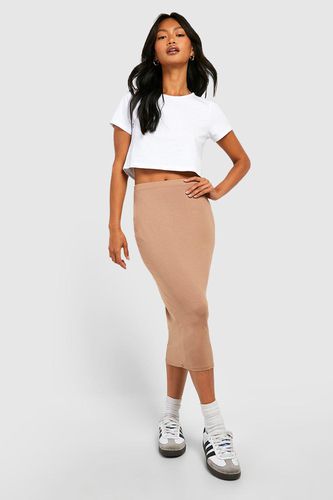 Womens Basics High Waisted Jersey Midi Skirt - - 12 - boohoo - Modalova