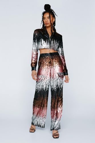 Womens Ombre Sequin Cargo trousers - - S - Nasty Gal - Modalova