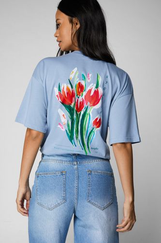 Womens Tulip Oversized Graphic T-shirt - - L - Nasty Gal - Modalova