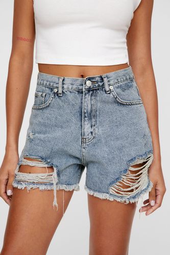 Womens Distressed Denim Short - - 8 - Nasty Gal - Modalova