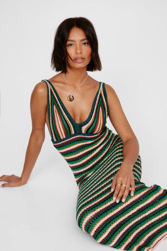 Womens Stripe Knitted Maxi Dress - - M/L - Nasty Gal - Modalova