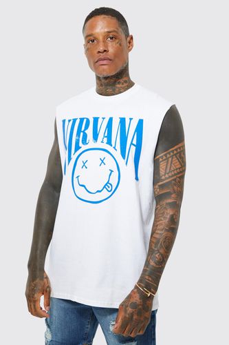 Nirvana License vest - White - S - boohooMAN - Modalova