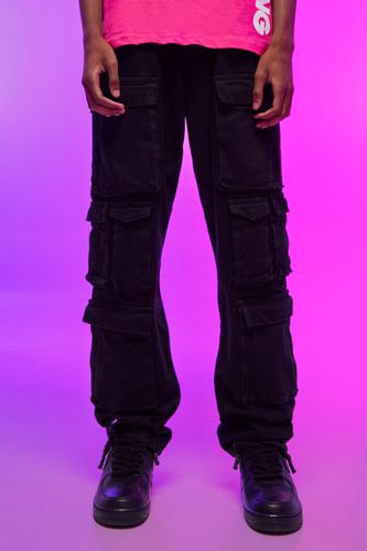 Relaxed Fit Washed Multi Pocket Cargo Jeans - - 34 - boohooMAN - Modalova