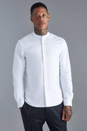 Long Sleeve Grandad Collar Slim Shirt - - XL - boohooMAN - Modalova