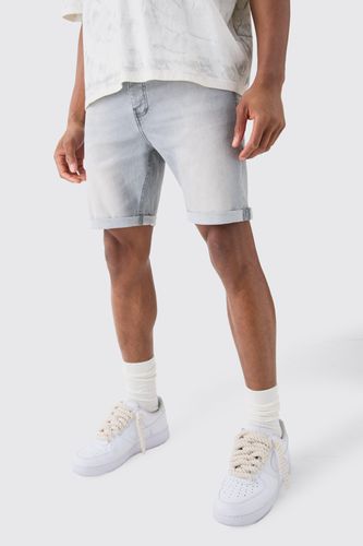 Skinny Stretch Denim Shorts In Light - 34 - boohooMAN - Modalova