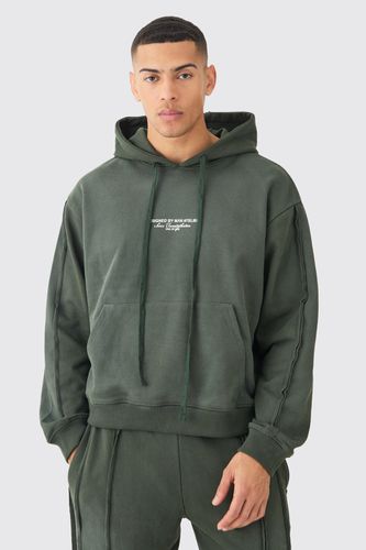 Oversized Boxy Official Spray Wash Hoodie - - XS - boohooMAN - Modalova