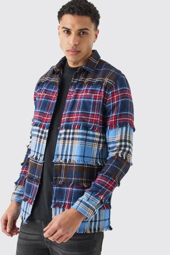 Multi 4 Stripe Check Shirt - - XL - boohooMAN - Modalova