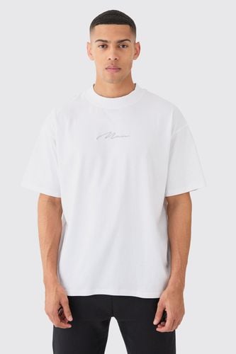 Man Signature Oversized Basic Extended Neck T-shirt - - S - boohooMAN - Modalova