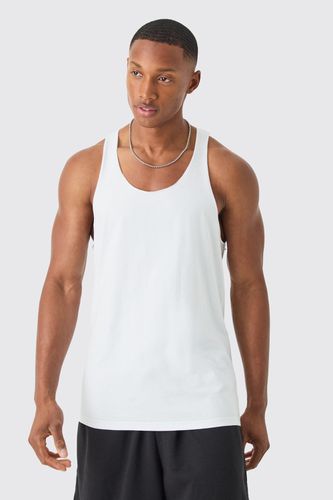 Basic Racer Back Vest - White - L - boohooMAN - Modalova