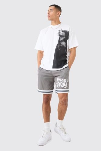 Oversized Snoop Dog License T-shirt And Mesh Short Set - - L - boohooMAN - Modalova
