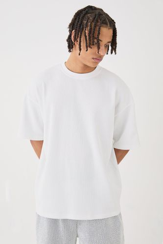 Oversized Waffle T-shirt - - L - boohooMAN - Modalova