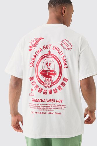 Oversized Sriracha Sauce License T-shirt - - L - boohooMAN - Modalova