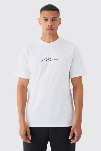 Man Signature Chest Print T-shirt - - M - boohooMAN - Modalova