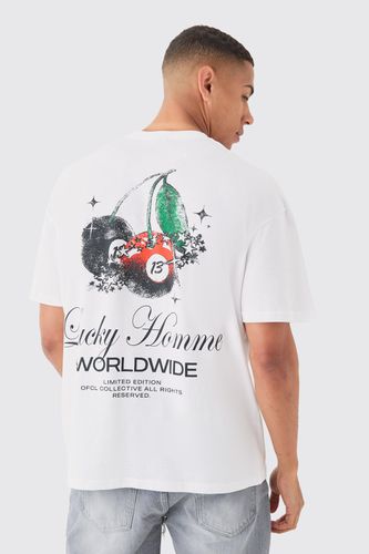 Oversized Lucky Print T-shirt - - L - boohooMAN - Modalova