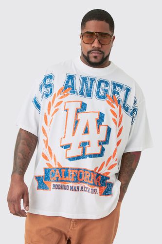 Plus Los Angeles Over The Seam Graphic T-shirt In - XXXL - boohooMAN - Modalova