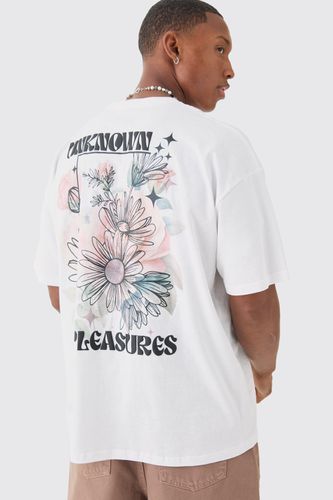 Oversized Unknown Pleasures Floral Back Print T-shirt - - L - boohooMAN - Modalova