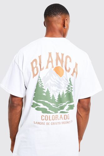 Oversized Colorado Mountains Graphic T-shirt - - L - boohooMAN - Modalova