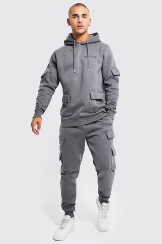 Official Man Cargo Hooded Panelled Tracksuit - - XS - boohooMAN - Modalova