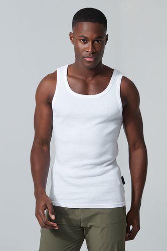 Man Active Gym Muscle Fit Ribbed Vest - - S - boohooMAN - Modalova