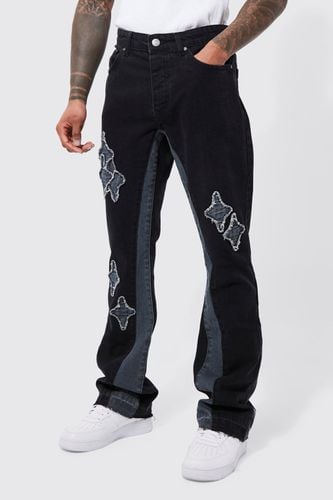 Slim Flare Applique Panel Jeans - - 34R - boohooMAN - Modalova