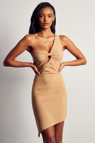 Womens Premium Knot Cut Out Asymmetric Mini Dress - - 12 - MISSPAP - Modalova